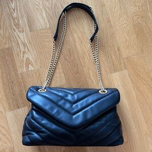 Black Puff Chevron Bag